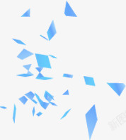 蓝色漂浮三角形素材