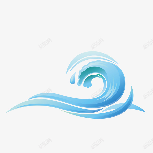 手绘水浪png免抠素材_88icon https://88icon.com 水浪 矢量水浪 蓝色水浪 装饰图 装饰画