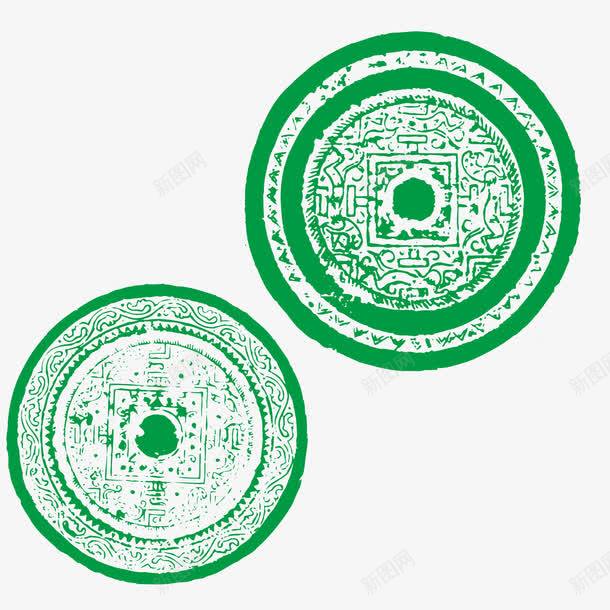 绿色铜钱传统图案png免抠素材_88icon https://88icon.com 传统 传统图案 图案 绿色图案 铜钱 铜钱图案