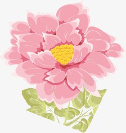 粉色水墨花朵水彩素材