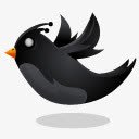 黑色背景Twitter黑色鸡图标图标