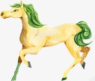 涂鸦动物彩色马效果素材
