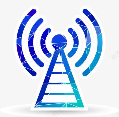 蓝色医学装饰蓝色无线卫星标识图标图标