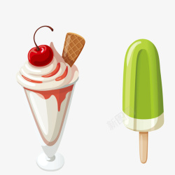 美味冰淇淋与雪糕矢量图素材