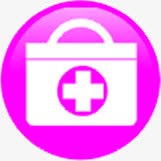 粉色圆形医药箱医疗图标图标