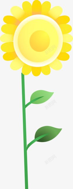 金色卡通向日葵花朵图素材