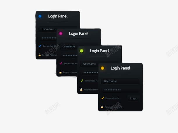 黑色登录窗口PSDpsd免抠素材_88icon https://88icon.com 登录窗口素材 窗口PSD素材 网页登录窗口PSD素材