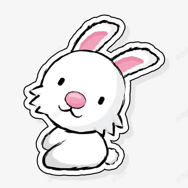 可爱小兔子png免抠素材_88icon https://88icon.com 兔子 可爱 小白兔 手绘白兔 手绘绘画