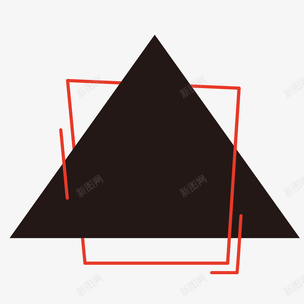 黑色三角形png免抠素材_88icon https://88icon.com 三角形 几何 手绘三角形 红色线条 黑色三角形 黑色几何