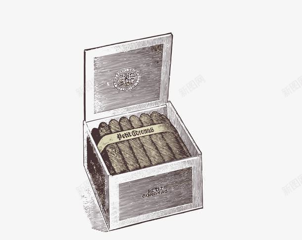 手绘欧式雪茄盒png免抠素材_88icon https://88icon.com 手绘 欧式 雪茄盒