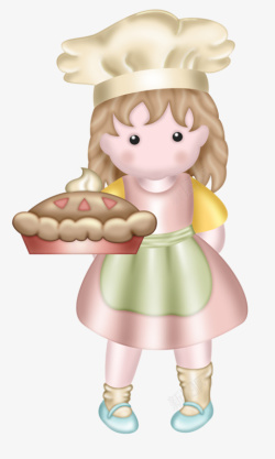 做蛋糕的小女孩素材