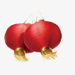 中国风节日红灯笼两只素材