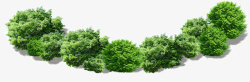 弧形绿色树木素材
