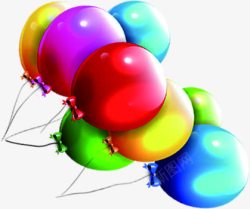 彩色卡通手绘气球节日素材