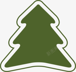 绿色卡通冬日圣诞树素材