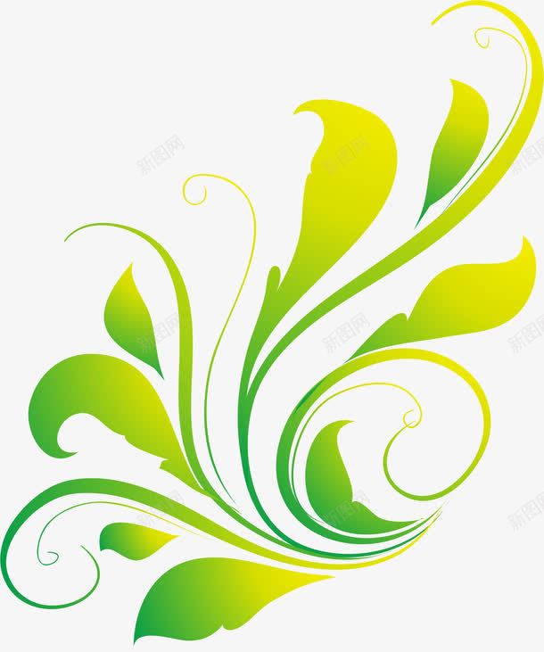 绿色线条花纹png免抠素材_88icon https://88icon.com AI 底纹 手绘 线条 绿色 花纹