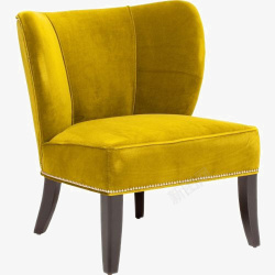 黄色拉绒软包装饰休闲椅素材