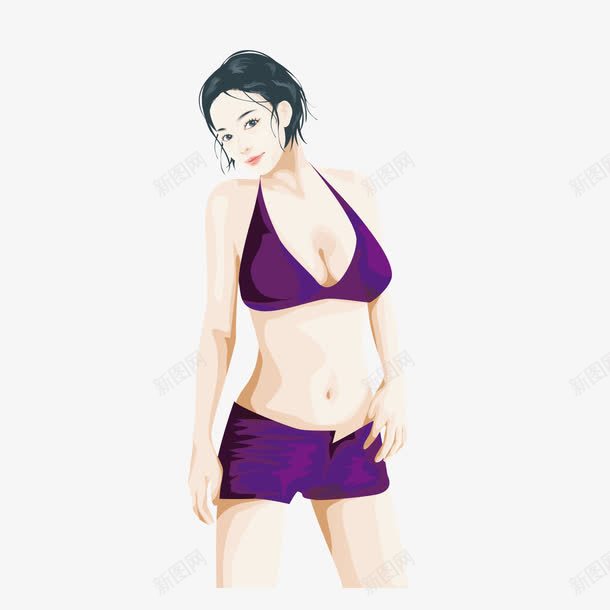 紫色短裤胸罩美女人物png免抠素材_88icon https://88icon.com 短裤 紫色 美女人物 胸罩