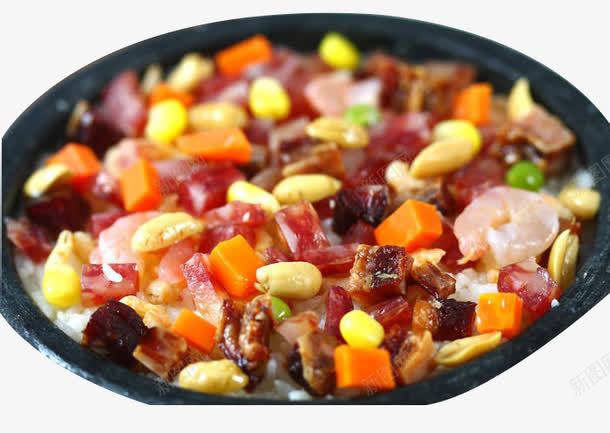 腊味虾仁糯米石锅饭png免抠素材_88icon https://88icon.com 产品实物 石锅饭 糯米 美味 美食 虾仁