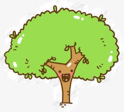 绿色卡通小人物效果植物树素材