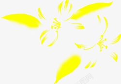 手绘黄色卡通花朵朦胧素材