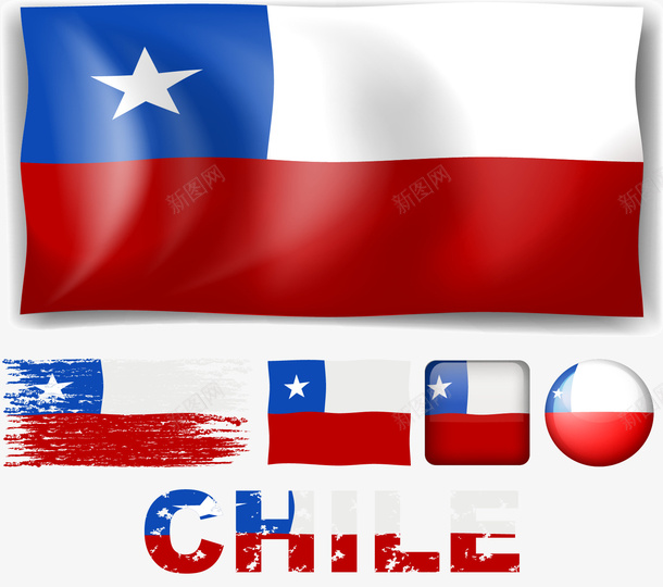 手绘智利共和国矢量图ai免抠素材_88icon https://88icon.com CHILE 国旗 手绘 智利共和国 矢量图