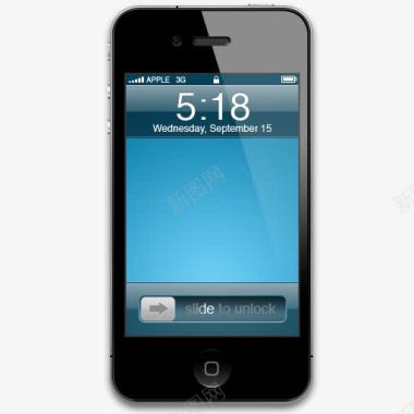 苹果iphone4手机蓝色图标图标
