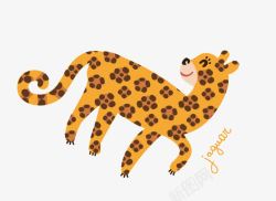 扁平化卡通小动物豹子素材