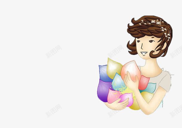 三八妇女节装饰png免抠素材_88icon https://88icon.com 三八妇女节 女人 短发 装饰