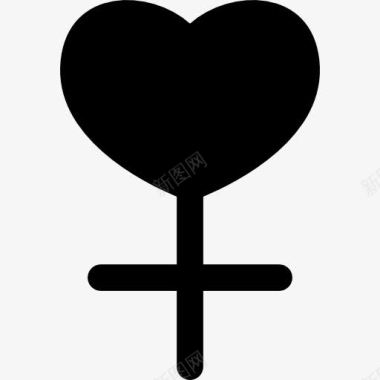 女性符号女性心脏图标图标