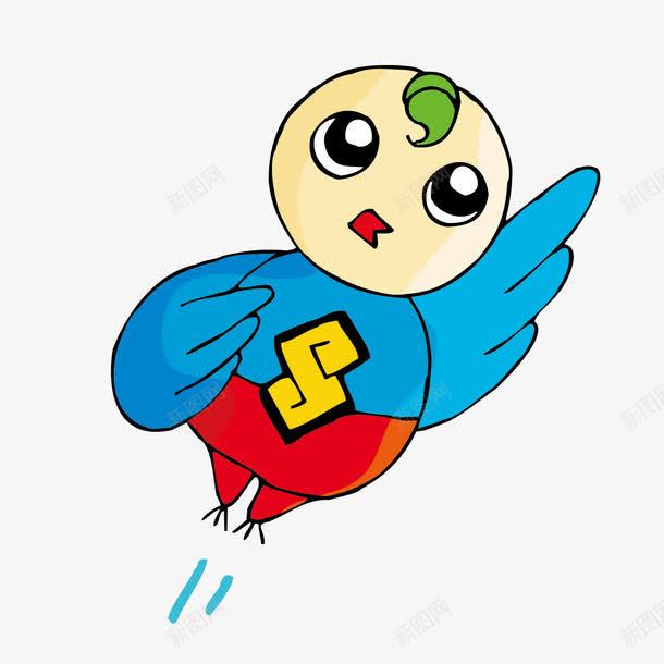 穿着超人衣服的小鸟png免抠素材_88icon https://88icon.com 动物 卡通 超人衣服