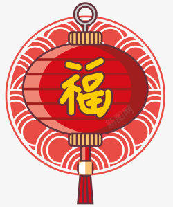 卡通风格中国节日传统灯笼矢量图素材