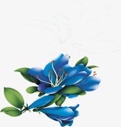 蓝色花朵艳丽淘宝素材