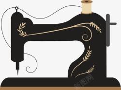 黑色缝纫机手绘缝纫机高清图片