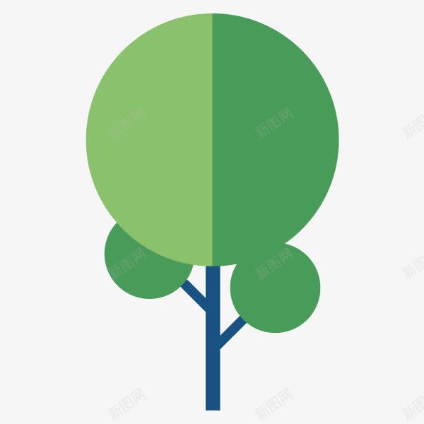 卡通手绘绿色的树木png免抠素材_88icon https://88icon.com 创意 卡通手绘 卡通树 圆树叶 绘画圆环 绿色树叶 艺术