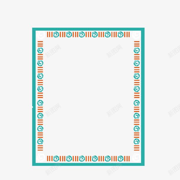 蓝色花纹边框竖框png免抠素材_88icon https://88icon.com 竖框 花纹 蓝色 边框