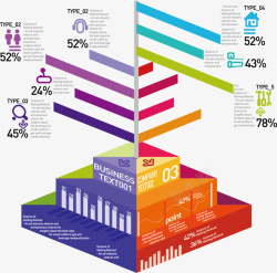 金字塔立体PPT图表元素矢量图素材