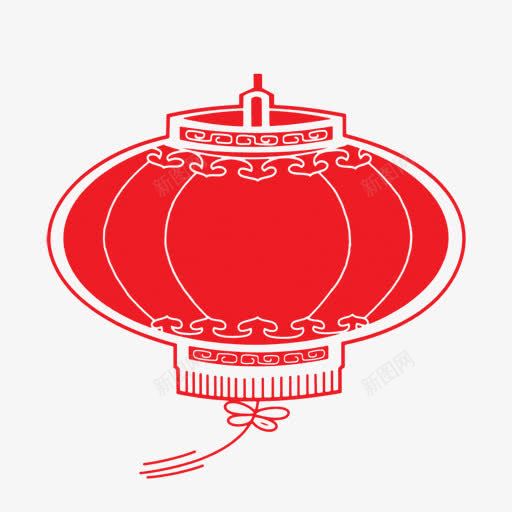 红色新年灯笼剪纸png免抠素材_88icon https://88icon.com 剪纸 新年 灯笼 红色