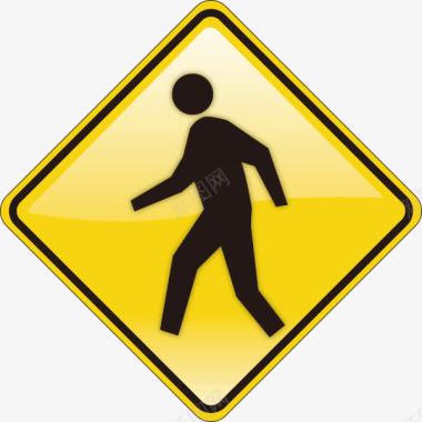 标志道路交通黄色指挥牌图标图标