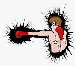 格斗训练拳击选手插画高清图片