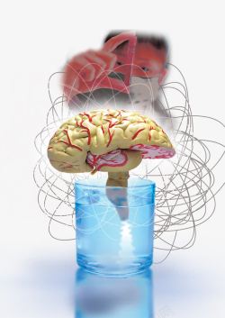 大脑水杯科研实验化学素材