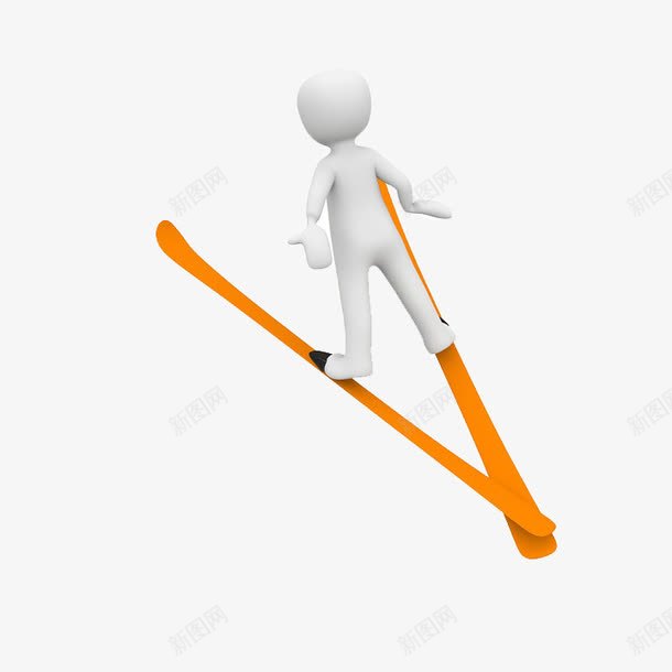滑雪的小人png免抠素材_88icon https://88icon.com 3D 滑雪板 运动 黄色