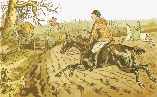 在农田骑马png免抠素材_88icon https://88icon.com 免费矢量下载 在农田骑马 手绘人物 插画