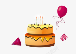 卡通生日蛋糕矢量图素材