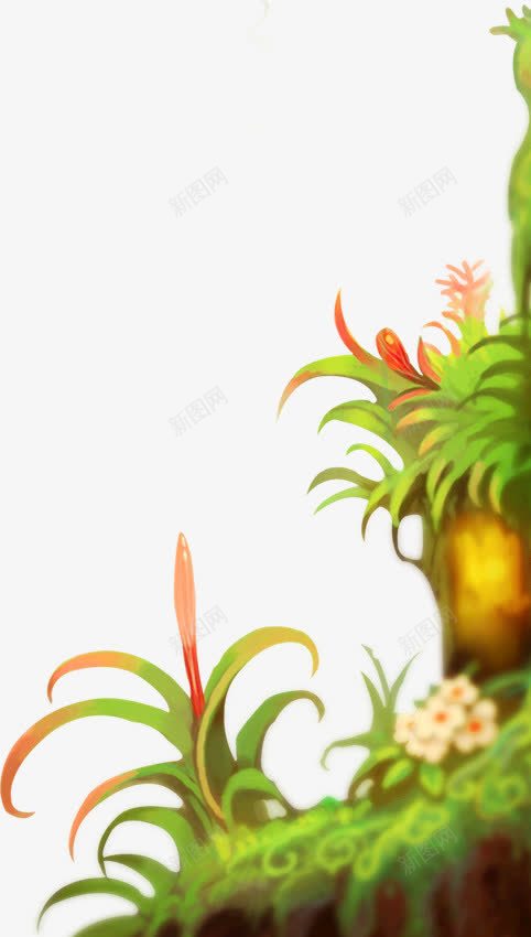 卡通绿色草叶png免抠素材_88icon https://88icon.com 卡通 绿色 草叶