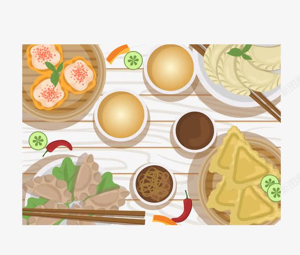 特色面食午饭png免抠素材_88icon https://88icon.com 筷子 辣椒 饺子