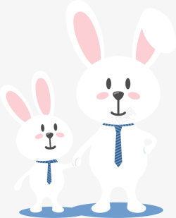 复活节呆萌白色兔子素材