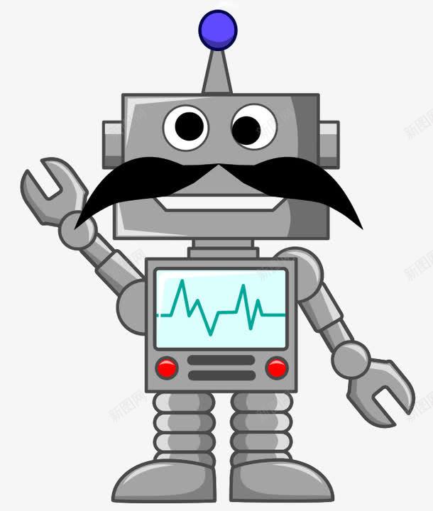 长胡子的卡通机器人png免抠素材_88icon https://88icon.com 卡通 卡通机器人 机器人 胡子