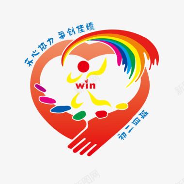 花草图案设计彩色班级图案logo图标图标