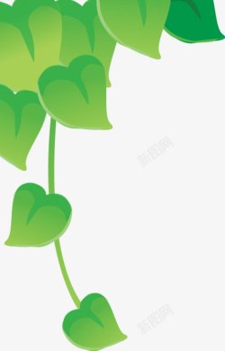 绿色卡通树叶装饰美景手绘素材